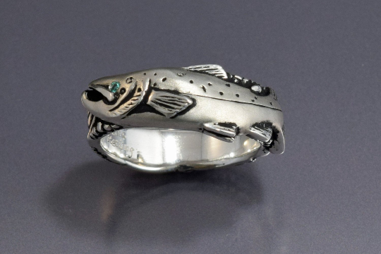 Atlantic Salmon Silver Fish Ring